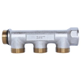 SOMATHERM FOR YOU - Plumbing Distributor, Nickel Plated Brass, Male-Female 20/27, Self-Sealing and Aligned, 3 Junctions, in Male 3/4 Ek.