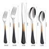 DINYWOW 20-Pieces Black gold Silverware Sets for 4,Black gold Handle
