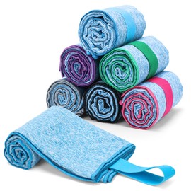 KISS QUEEN 6 Pack Sweat Towels for Men Women Working Out Lightweight Quick-Dry Microfiber Gym Towel for Running Fitness Yoga Tennis Riding Hiking Exercise Fishing(6 Pack(Blue))