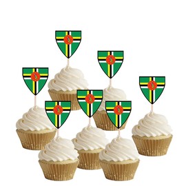 AK Giftshop Dominica Flags Party Food Sticks Picks Cupcakes Decorations Toppers (24 Pack)