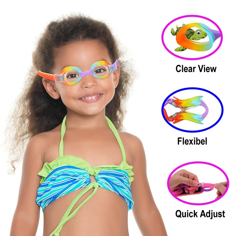 RUIGAO Swim Goggles For Kids 3-6, Toddler Swimming Goggles No