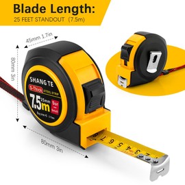 Tape Measure 25 Ft 3 Packs Steel Measurement Tape Measuring Tape 25 Ft Self-Locking Tape Measure with Fractions Cinta De Medir Easy Read Metric Measuring Tape Cinta Metrica Engineer