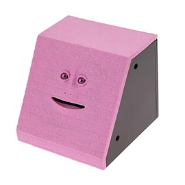 Youngine Novelty Face Bank Coin Eating Savings Bank Money Saving Collection Piggy Bank (Pink Brick)