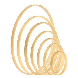 PATIKIL 8cm/10cm/12cm/15cm/18cm/20cm/23cm 7 Size Wooden Bamboo Floral Hoop Craft Ring DIY Wedding Wreath Decoration Dream Catcher 7pcs 1 Set