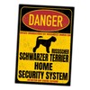 Russian Black Terrier Sign Danger Security System Door Sign Dog