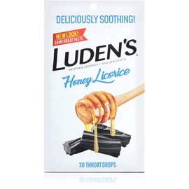Luden's Honey Licorice Cough Throat Drops | Menthol Lozenge/Oral Anesthetic | 30-Count per pack | 5-Pack