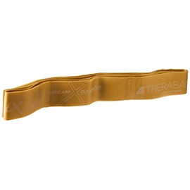 TheraBand CLX Resistance Band with Loops, Fitness Band for Home Exercise and Full Body Workouts, Portable Gym Equipment for Home Training, Athletes, Individual 1.5m (5ft) Band, Gold, Max, Elite