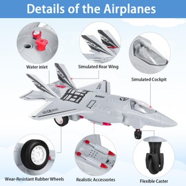 ele ELEOPTION RC Fighter Jet Toy Remote Control Plane Vehicle with Flashing Lights and Sound Airplane Toys for Kids 3 4 5 6 7 8 Years Boys Girls Gift Gray