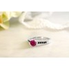 Gem Stone King 925 Sterling Silver Red Created Ruby and