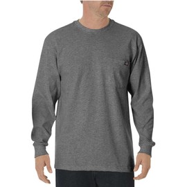 Dickies Men's Long Sleeve Heavyweight Crew Neck, Heather Gray, X-Large