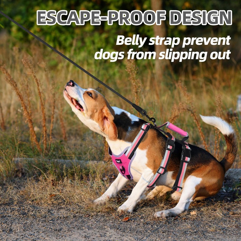 PUPTECK Escape Proof Dog Harness with Padded Handle, No Pull