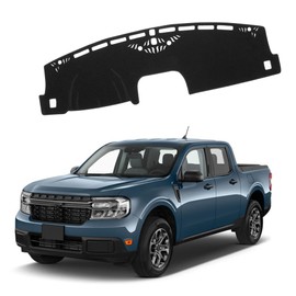 FFIHTY Upgraded Dashboard Mat for 2022-2025 Ford Maverick Polyester Dashboard Mat Non-Slip Windshield Reflective Instrument Cover Interior Accessory Black