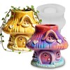 Japleed Fairytale Mushroom House Pot Silicone Mold, Unique Container Storage