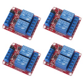 AEDIKO 4pcs DC 12V Relay Module 2 Channel Relay Board with Optocoupler Support High or Low Level Trigger