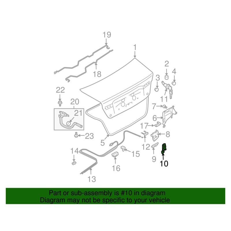 Subaru Trunk Lid Striker - 57531AG000