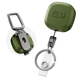 ELV Retractable ID Badge Holder: Heavy Duty Metal Retractable Keychain Badge Reel with Carabiner Belt Clip - 31” Strong Cord