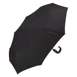 Esprit Men's Pocket Umbrella Easymatic Round Hook Handle - Gents Black, black