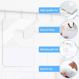 Giantree 200 Pcs Clear Self Adhesive Hang Tabs Hooks, Heavy Duty J-Hook Hanging Tags Clear Plastic Hanger Tags for Retail Display in Business Shop Offices Home