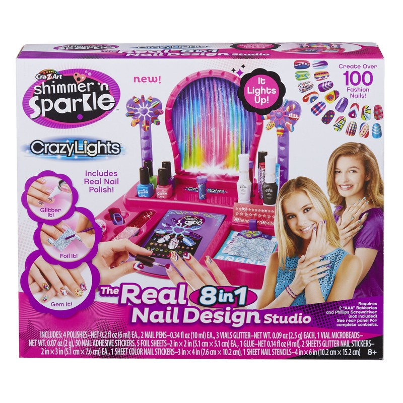 Cra-Z-Art Shimmer 'n Sparkle 8-in-1 Lite-Up Designer Nail Studio
