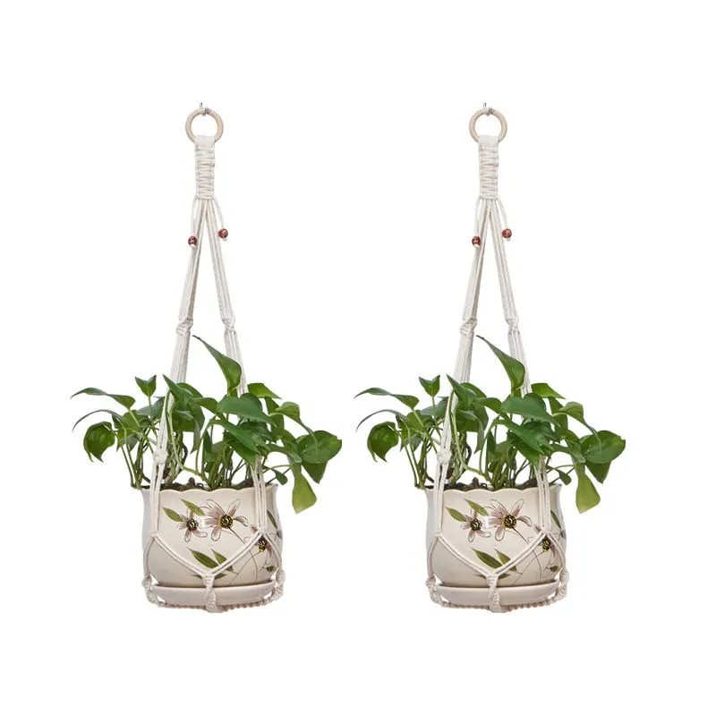 WeedGuard Outdoor Plant Hanger Macrame – Handcrafted Knotted Lifting Rope