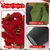 Poinsettias Flowers Artificial in Pot 2PC Small Red Christmas Plant