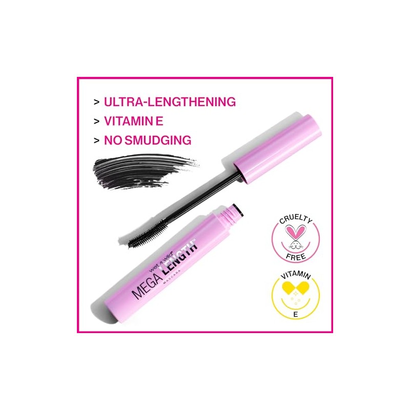 wet n wild Mega Length Mascara, Very Black, 0.21 Ounce