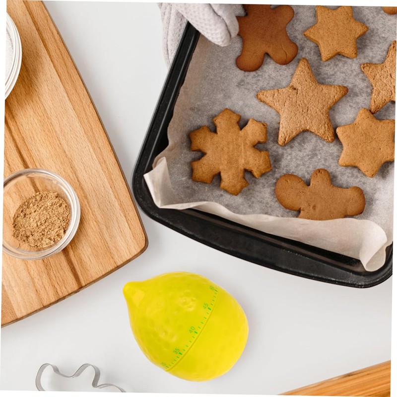 FELTECHELECTR 2Pcs Lemon Shaped Mechanical Kitchen Timer Cute Countdown Timer