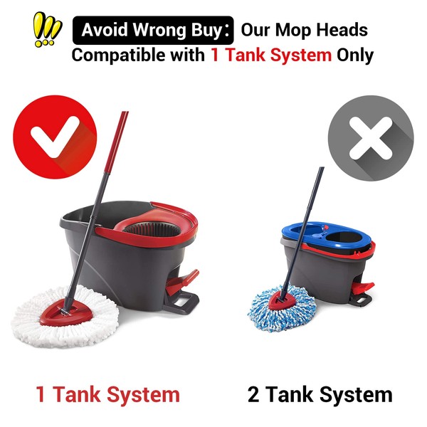 MXZONE Mop Replacement Head Compatible with Vlieda Spin EasyWring Clean
