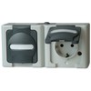 Socket, 2-way, horizontal, AP/FR, KOPP ELECTRIC BLUE