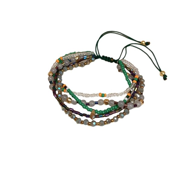 Boho Braided Beaded Bracelets Handmade Adjustable Beach Wrap Bracelet Draw
