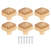 sourcing map 6 Pack Rattan Dresser Knobs, 1.26" Handmade Wicker