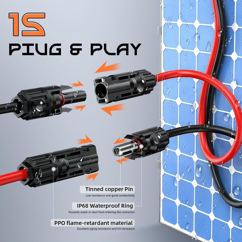 3FT 12AWG Solar to XT60i, Gibbab 3 6 10 16