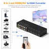 8-in-1 HDMI/AV Switch with Remote Control, 4K@60Hz 4:4:4, 4×HDMI &