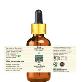 Devprayag Pure Vitamin E Oil with Glass Dropper Natural Therapeutic Grade 50ml (1.69 oz)