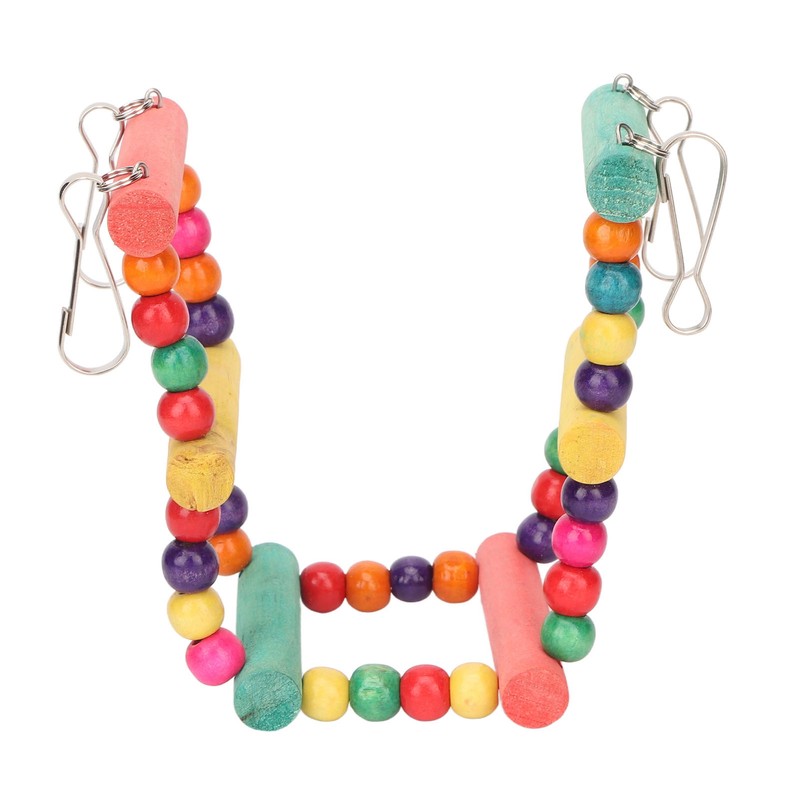 Bird Swing Hanging Toys Wooden Educational Colorful Parrot Swing Chewing