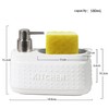 White Dish detergent dispenser for Kitchen Sink.Ceramic Dishwashing Liquid Dispenser