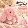 Fluffy Bunny Keychain for Bags & Keys – Messy or