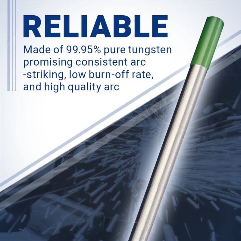 Midwest Tungsten Service TIG Welding Tungsten Electrodes 10-Pack (Green -