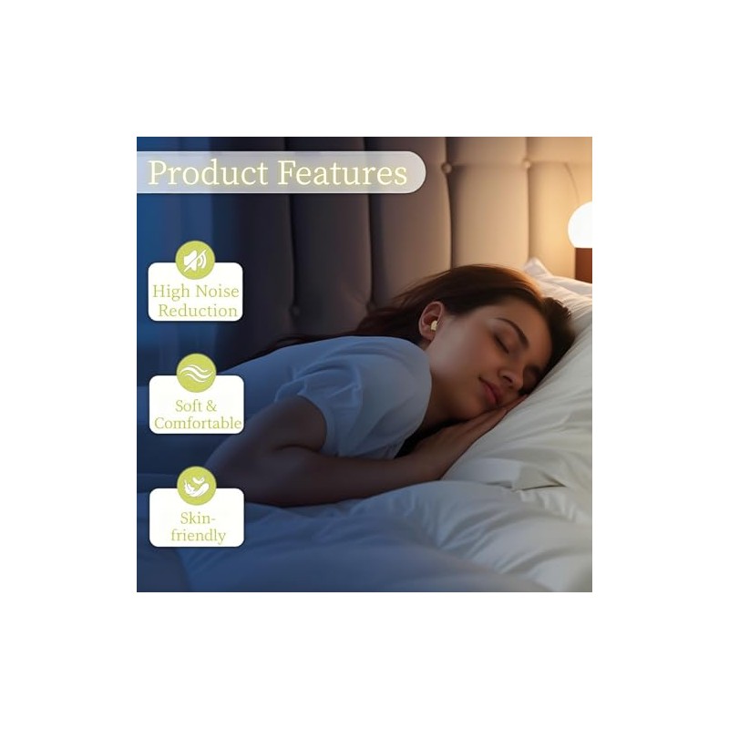 30 Pairs Soft Earplugs, Earplugs with 38 dB SNR for