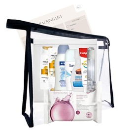 Women’s Mini Travel Toiletries Set – Travel Size Toiletries Under 100ml, Airport Security Approved Essentials with Clear Travel Bag for Holiday, Hospital, Maternity, Camping