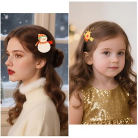 Atoden Christmas Hair Clips 10Pcs Cute Sequin Side Hair Barrettes Glitter Decorative Hair Pins Xmas Headwear Holiday Party Accessories for Women Teens Girls Stocking Stuffers Gifts