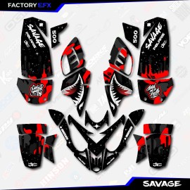 Factory EFX Inc Gray Red Savage Camo Racing Graphics kit fit Polaris Predator 500 ATV Decal 06+