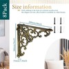 Lounsweer 8 Pcs Heavy Duty Antique Brass Shelf Brackets 8''