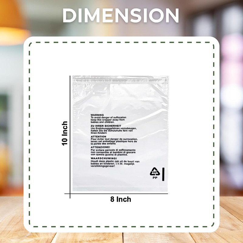 JeeJaan® 100 Pcs of Shirt Packaging Bags 8 x 10