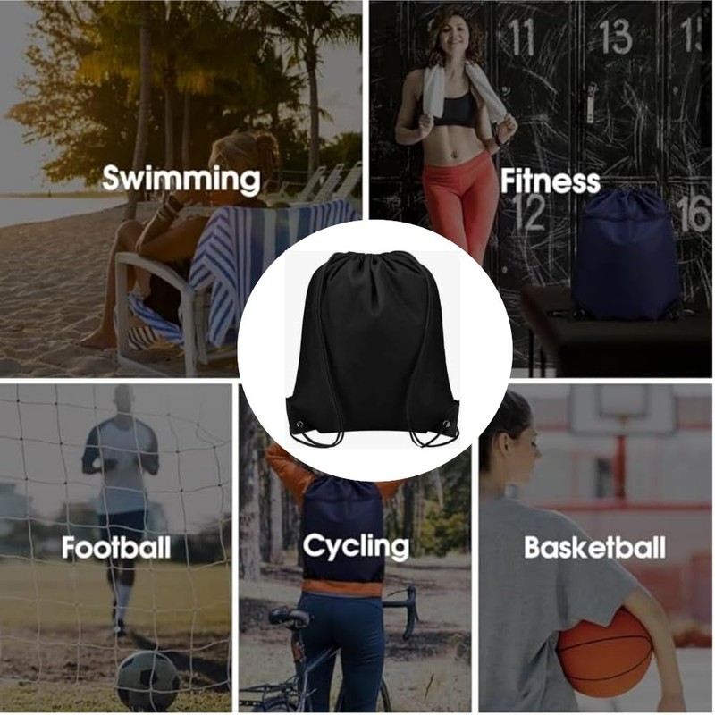 Jindizi 5Pcs Drawstring Backpack Bulk Drawstring Bag Nylon Cinch Sack