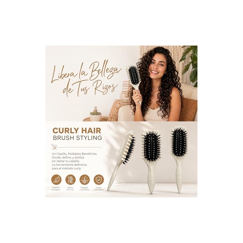 Cepillo Para Cabello Rizado Para Mujeres,cepillo definidor de rizos. |