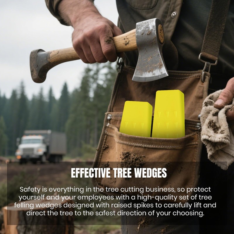 6 Pack Tree Felling Wedges with Spikes for Safe Tree