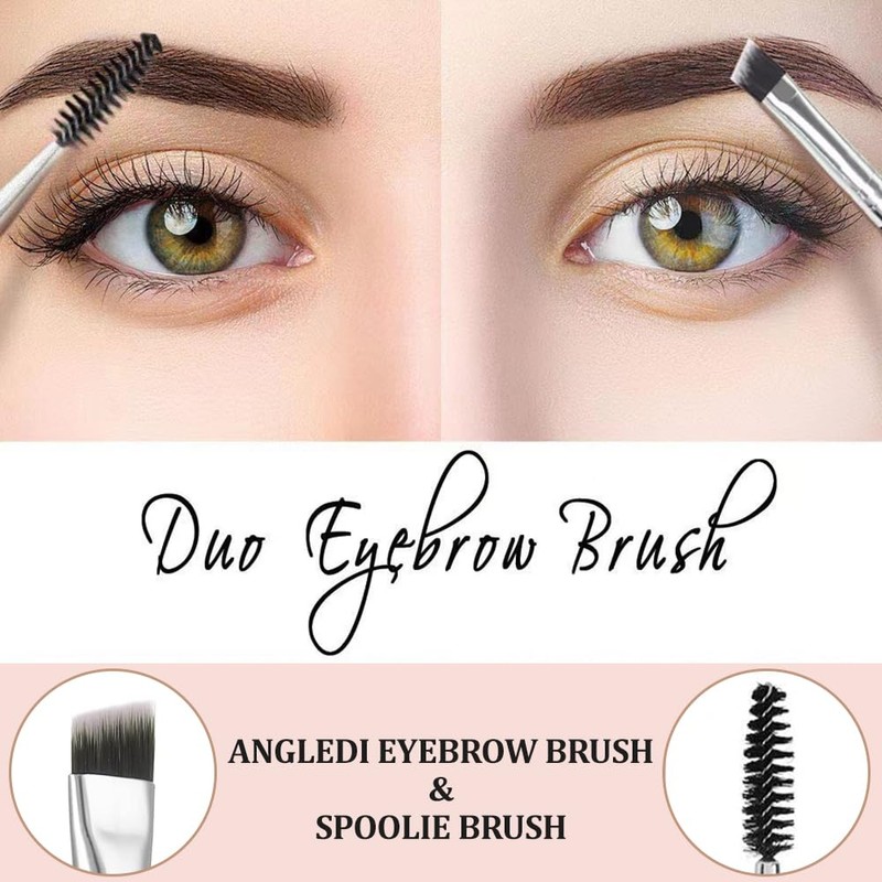 WOLMIK Duo Eye brow Brush - 3 PCS Angled Eyebrow