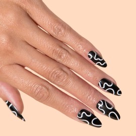 Chillhouse Chill Tips Signatures Press On Nails Kit, Creepy Baby - 24 Nail Shapes & Sizes, Dual-Sided Buffer & File, Cuticle Stick & Glue - Long-Lasting Nail Art Manicures