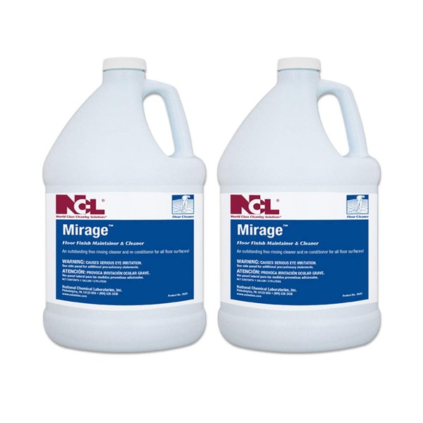 NCL Mirage Neutral Floor Finish Maintainer & Cleaner 1 GAL [Set of 2]